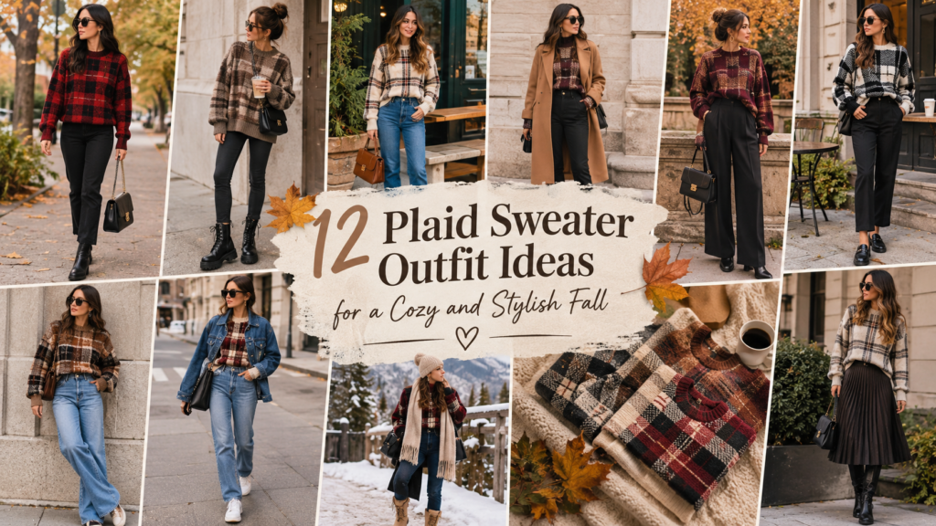 Plaid Sweater Styles: 12 Cozy and Chic Fall & Winter Outfit Ideas